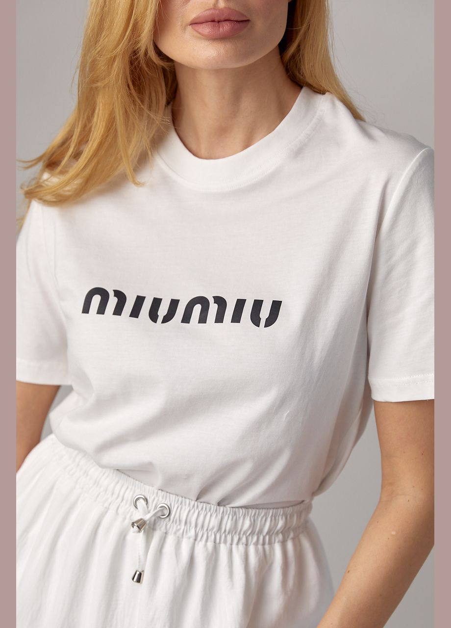 Женская футболка с надписью Miu Miu Lurex - (292981088)
