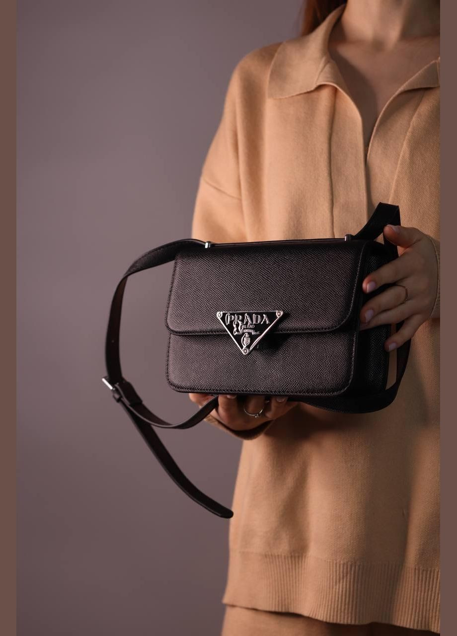 Жіноча сумка Prada Saffiano black женская сумка, сумка Прада чорного кольору No Brand (307925606)