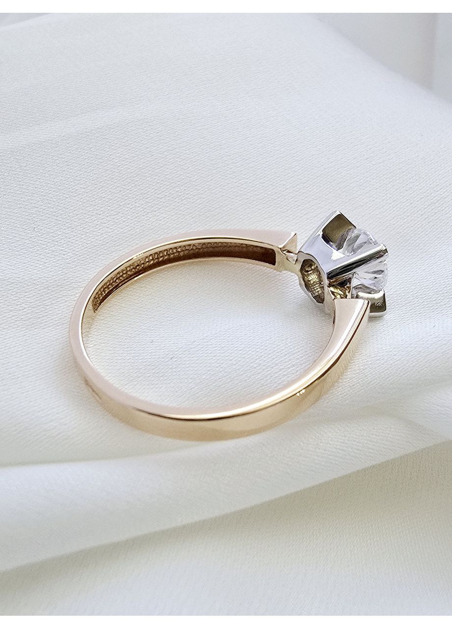 Золота каблучка з фіанітом (16р.) 80739-1к Харківська ювелірна фабрика (368996422)