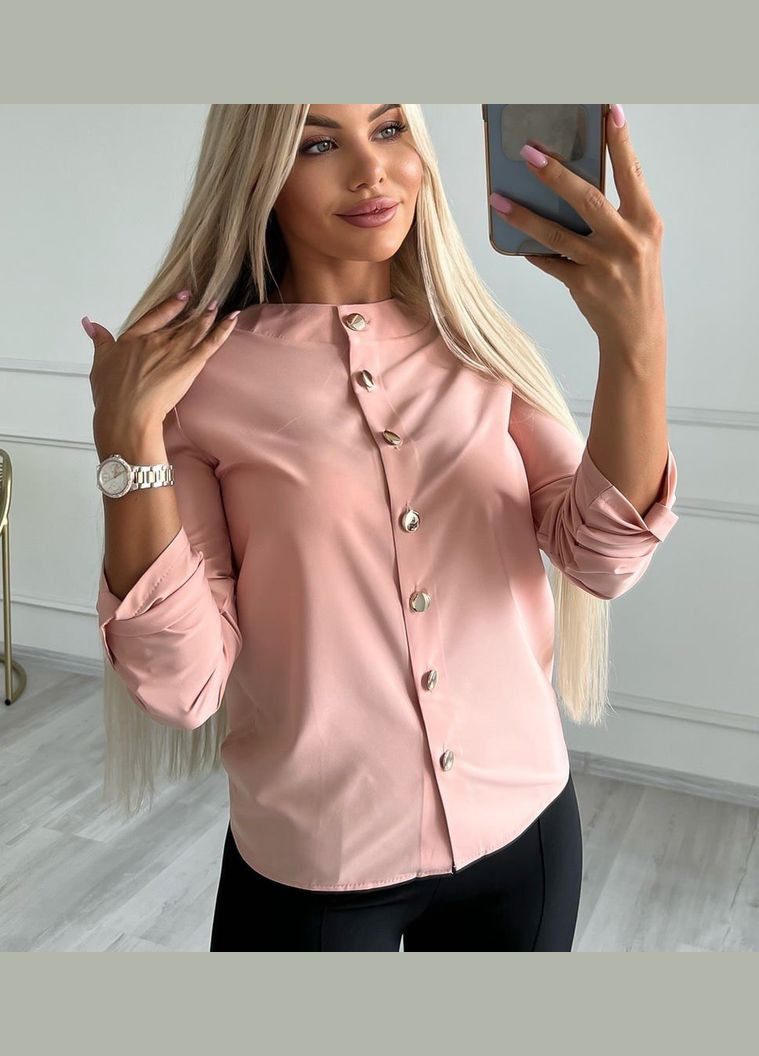 Розовая женская блуза софт цвет пудра р.42/44 454150 New Trend