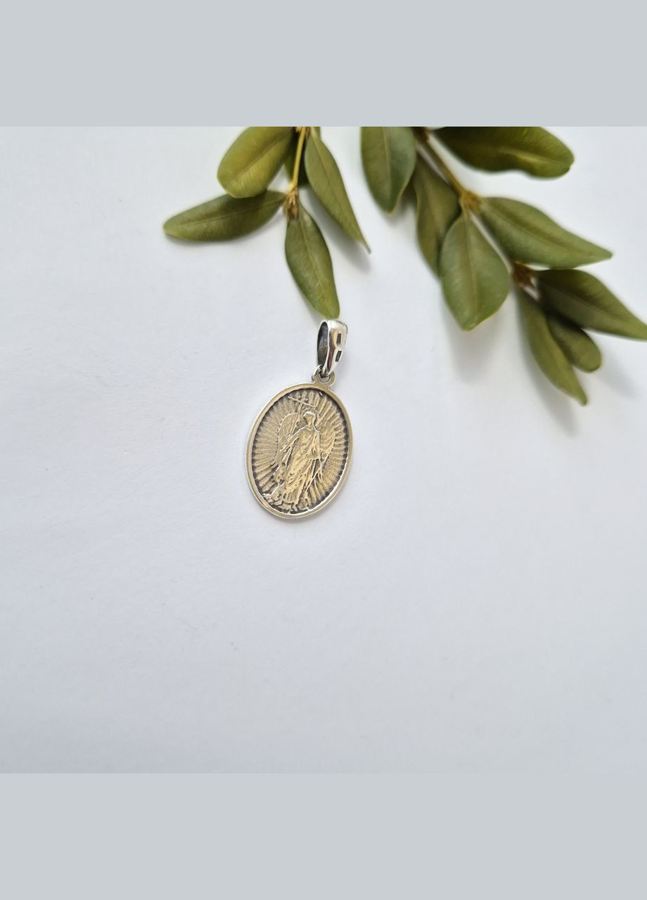 Срібна ладанка підвіска кулон Янгол Охоронець срібло 925 проби чорнене 3149ч 3.50г No Brand (314878876)