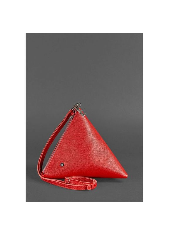 Жіноча шкіряна сумка через плече косметичка Піраміда червона BlankNote (302008721)