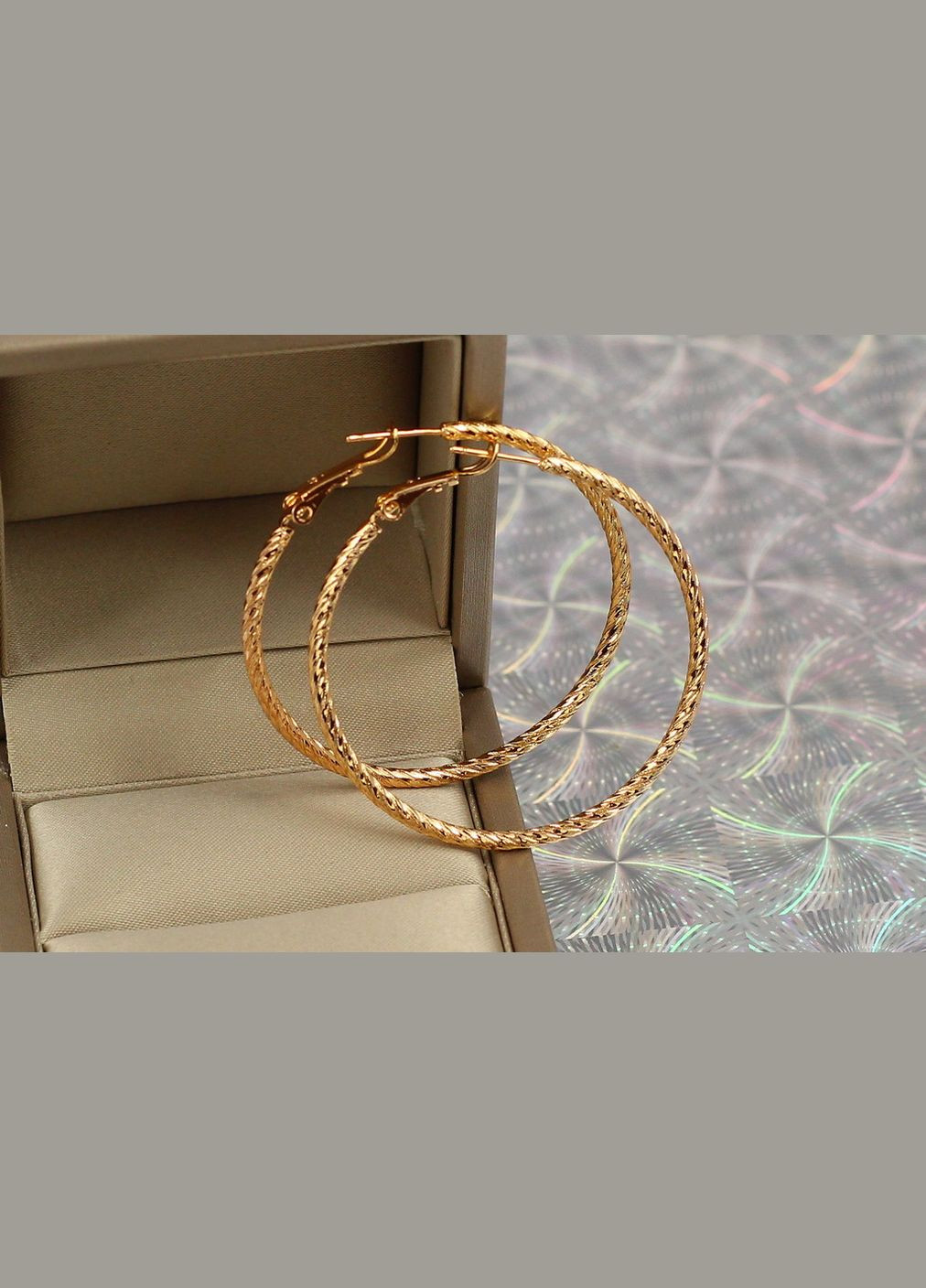 Серьги кольца Хuping Jewelry крученый жгут 4.5 см золотистые Xuping Jewelry (316434017)