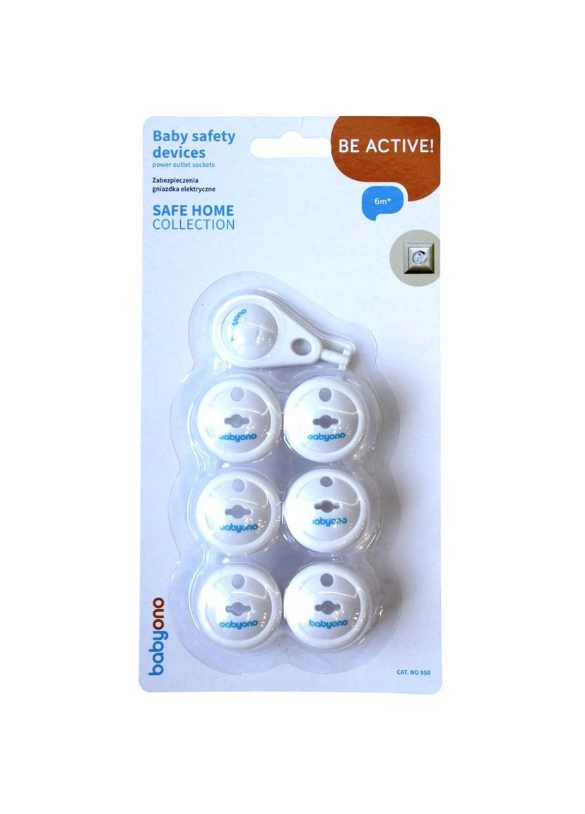 Заглушки для розеток білі, 6 шт. () BabyOno 950 (328402070)