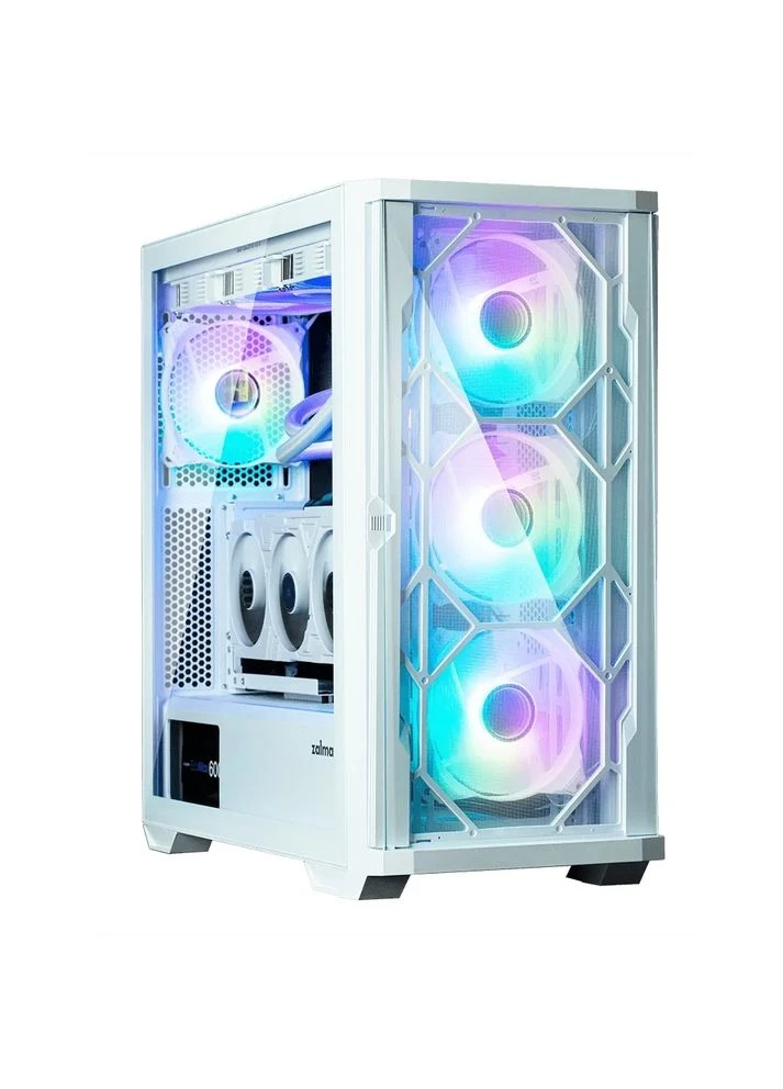 Корпус Z10 Duo без БЖ, 2xUSB3.0, 1xUSB Type-C, 4x120мм ARGB, VGA 395мм, LCS ready, TG боковая панель, EATX, белый. Zalman (393487966)