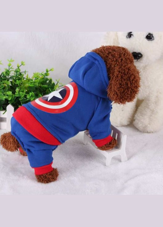 Спортивний костюм для котів Pet Style "Капітан Америка" Синій XL No Brand - (323232426)