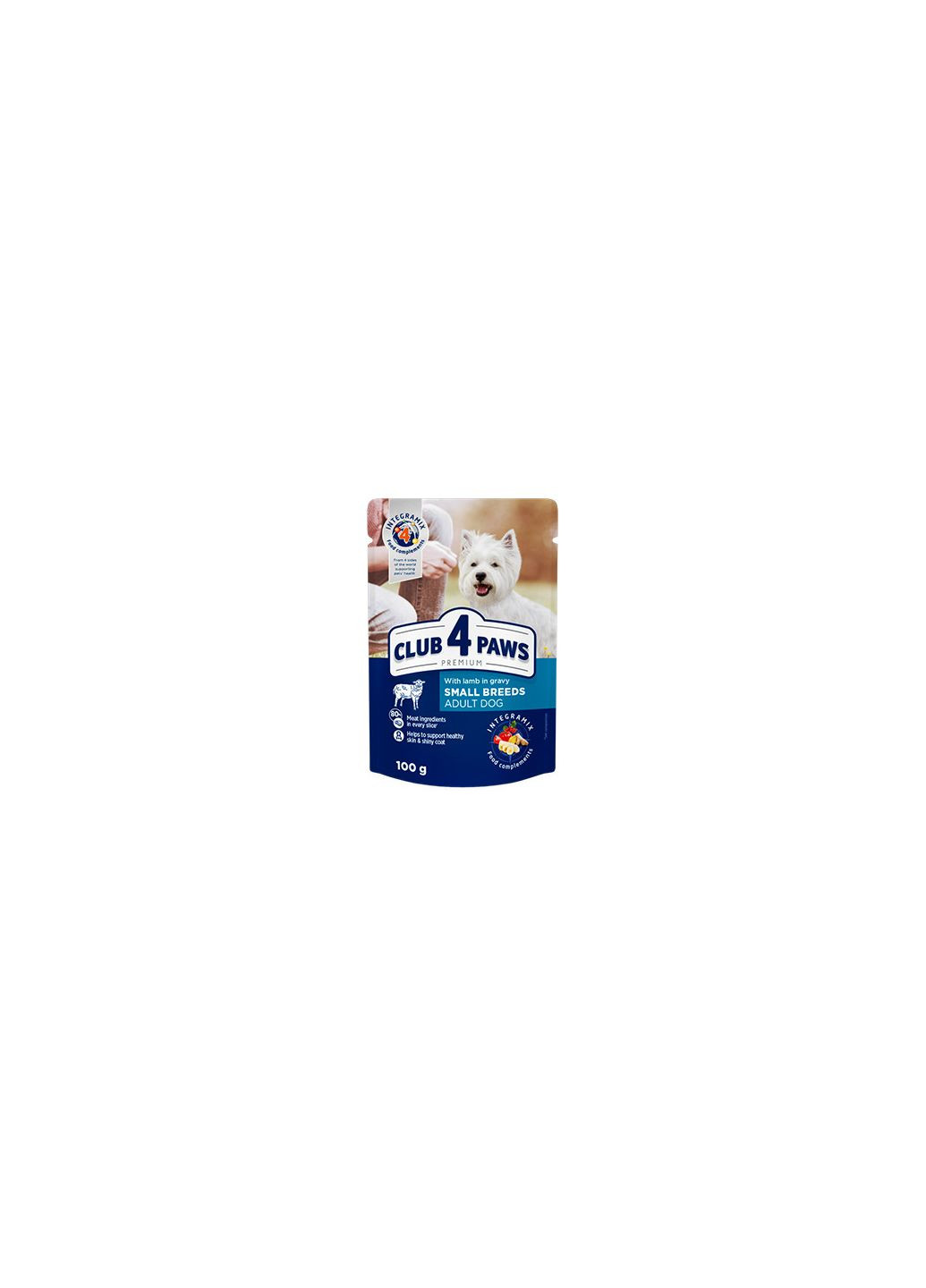 Влажный консервированный корм пауч для собак малых пород с Ягнятиной в соусе 100 г CLUB 4 PAWS Клуб 4 Лапы (278308994)