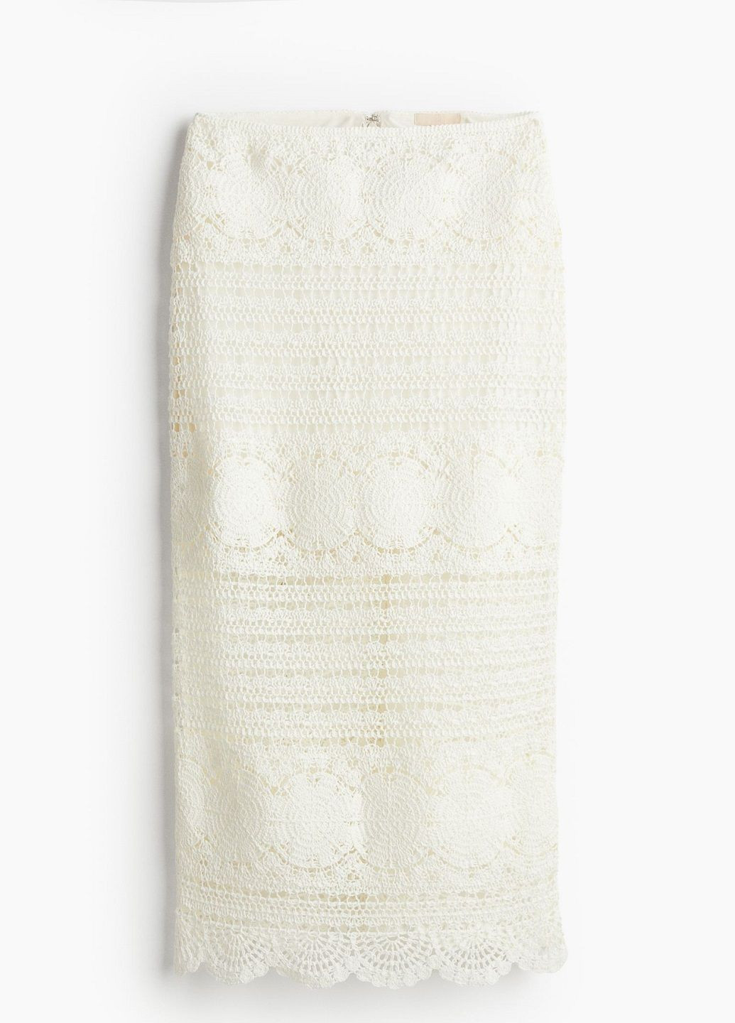 Белая праздничный однотонная юбка H&M