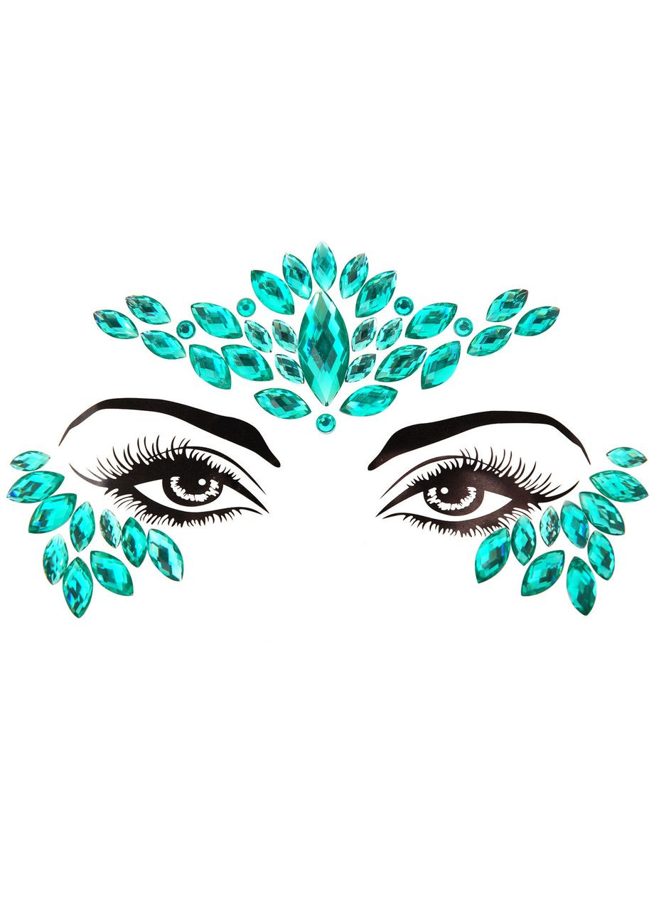 Стразы на лицо для детей и взрослых one size зеленый No Brand (362267886)