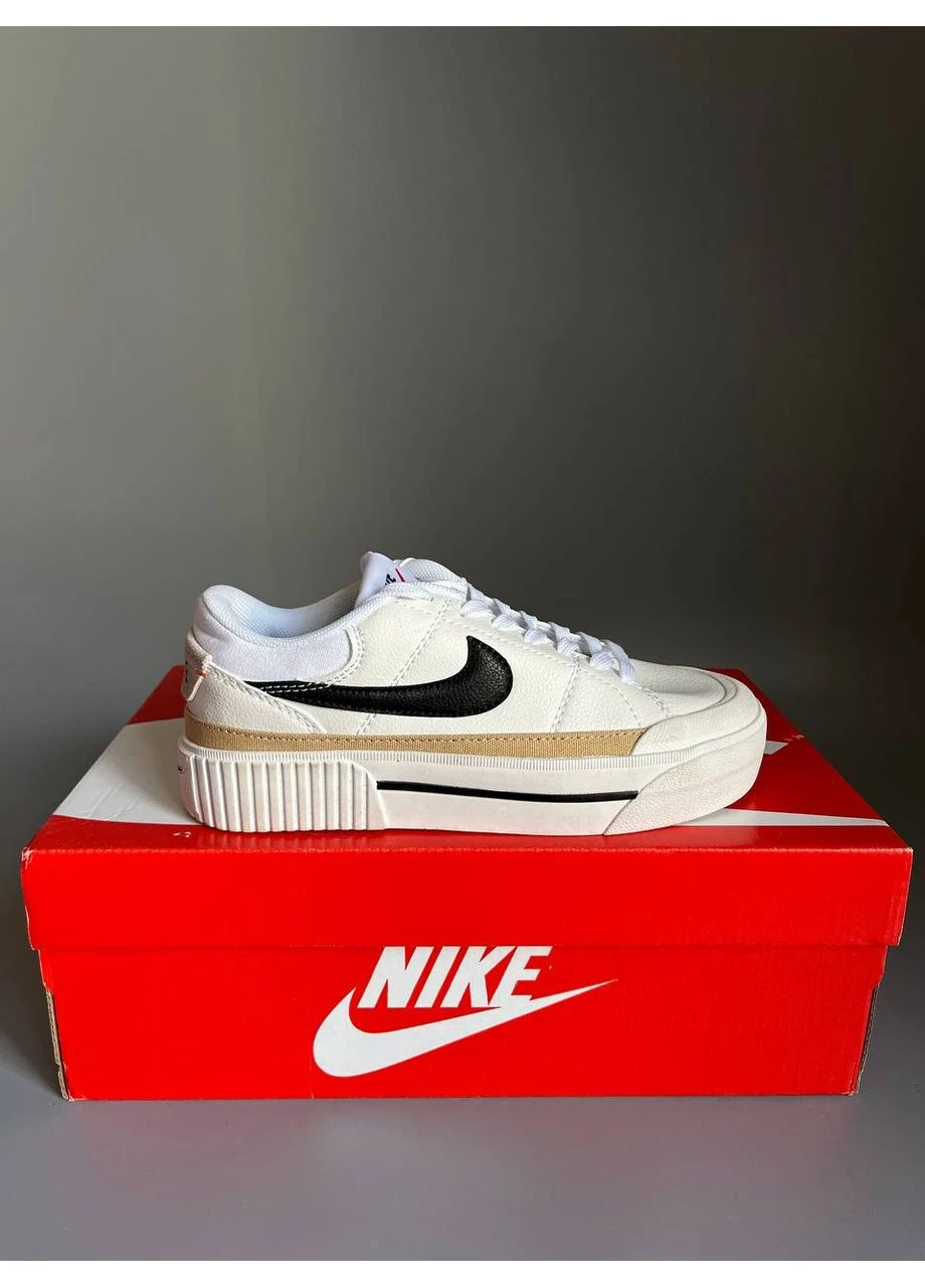 Цветные демисезонные court legacy lift white/black брак 764 Nike 226811