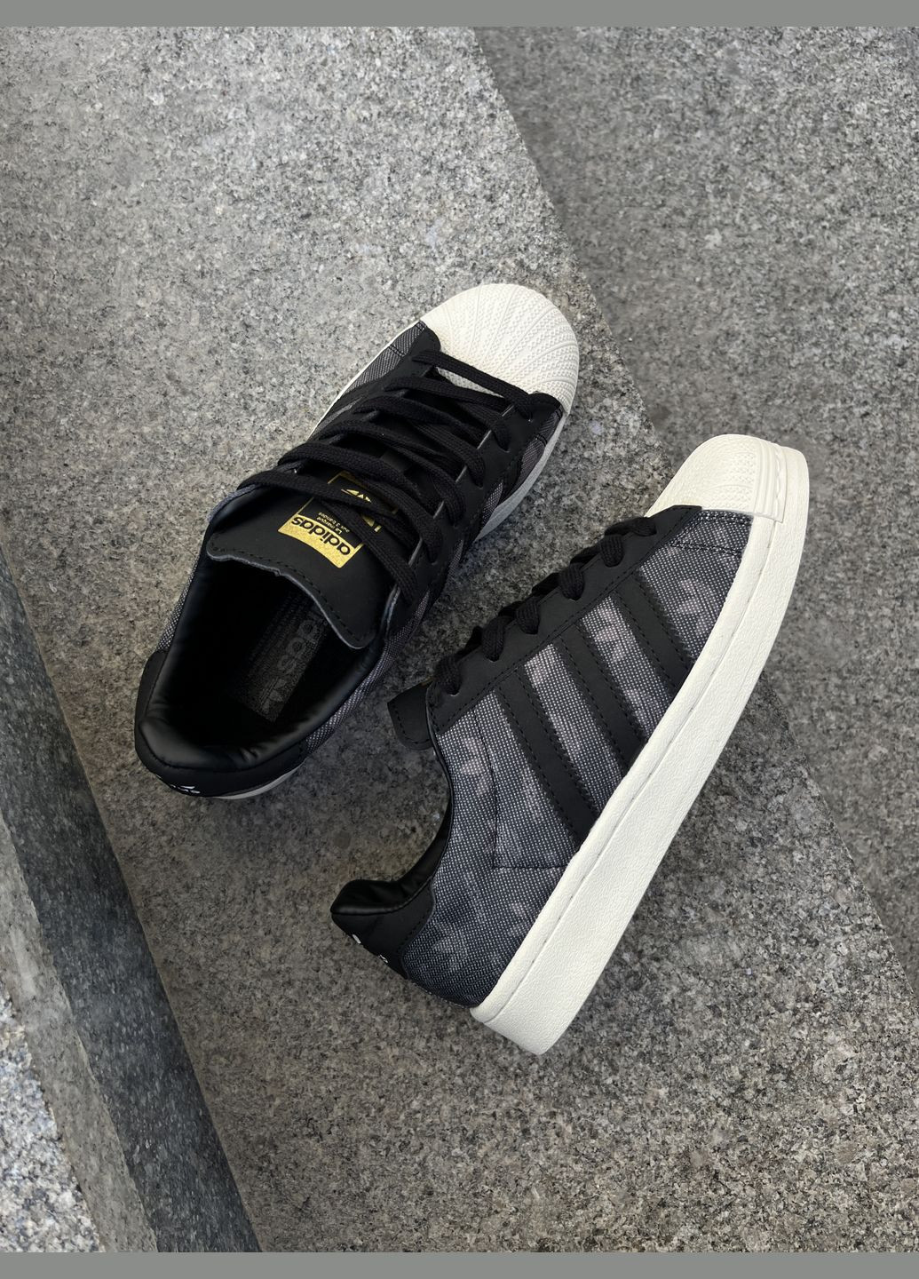 Кросівки жіночі і чоловічі Adidas Superstar x atmos Denim Pack black | Адідас Суперстар чорні No Brand чорні демісезони (316663582)