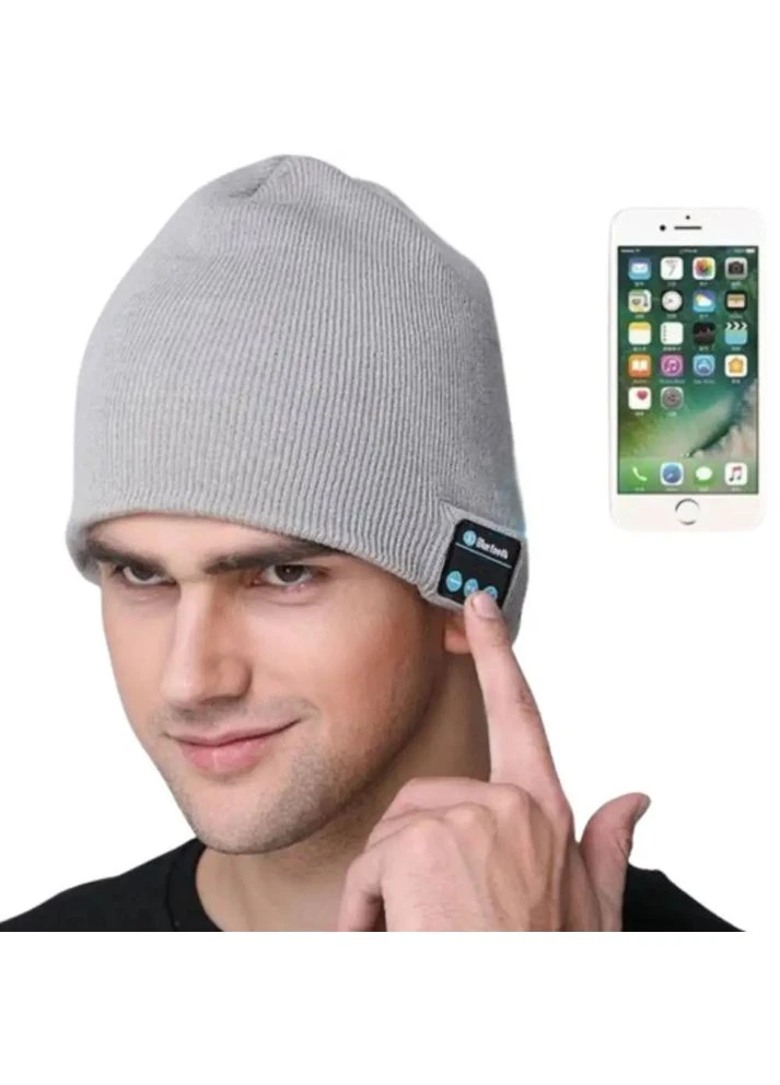 Портативная колонка шапки с bluetooth наушниками SPS Hat BT True. Цвет: серый No Brand (396679092)
