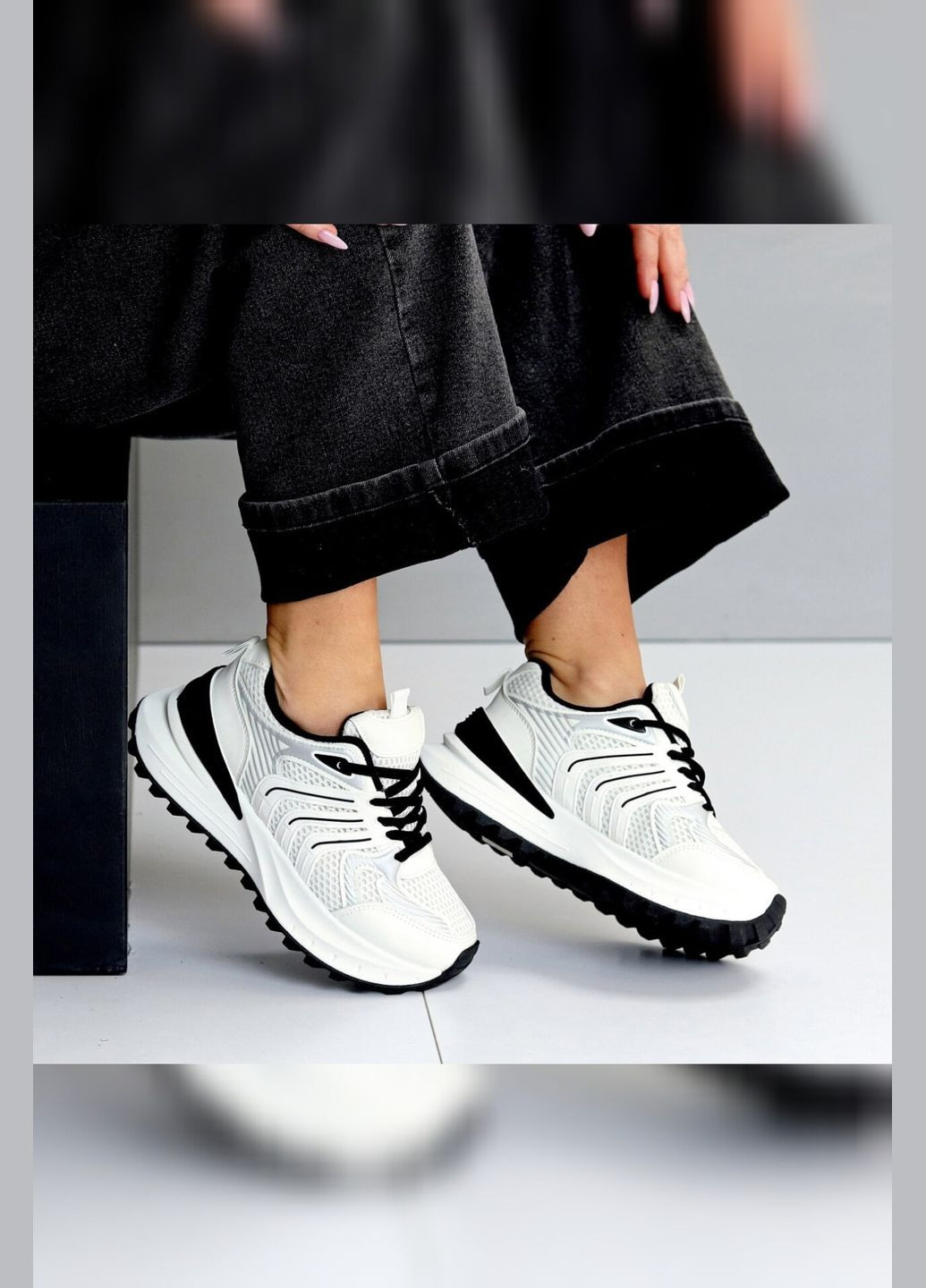 Жіночі білі спортивні весна літо з чорною підошвою для активного відпочинку Viki кросівки білі літо (323958210)