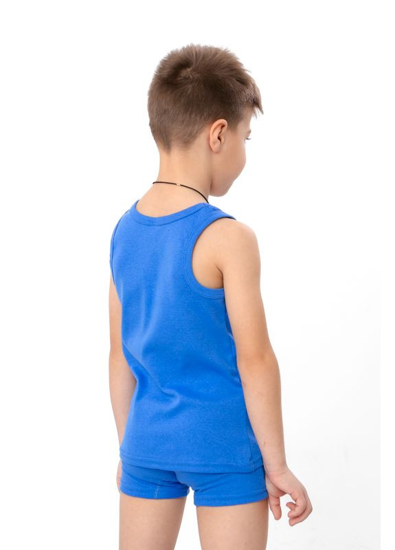 Блакитний демісезонний однотонний білизняний комплект для хлопчика: майка та труси-боксери (p-7722) Носи своє