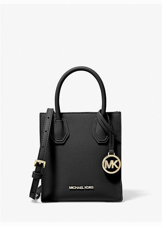 Сумка крос-боді шкіряна жіноча Mercer Extra-Small Pebbled Leather чорна Michael Kors (322811050)