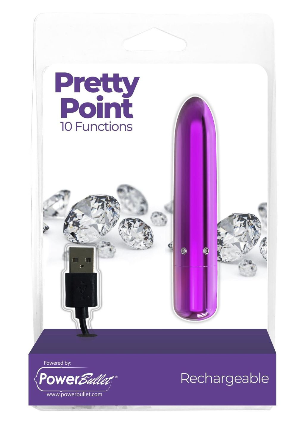 Виброшарики Pretty Point Rechargeable Bullet Purple - CherryLove PowerBullet (283251069)