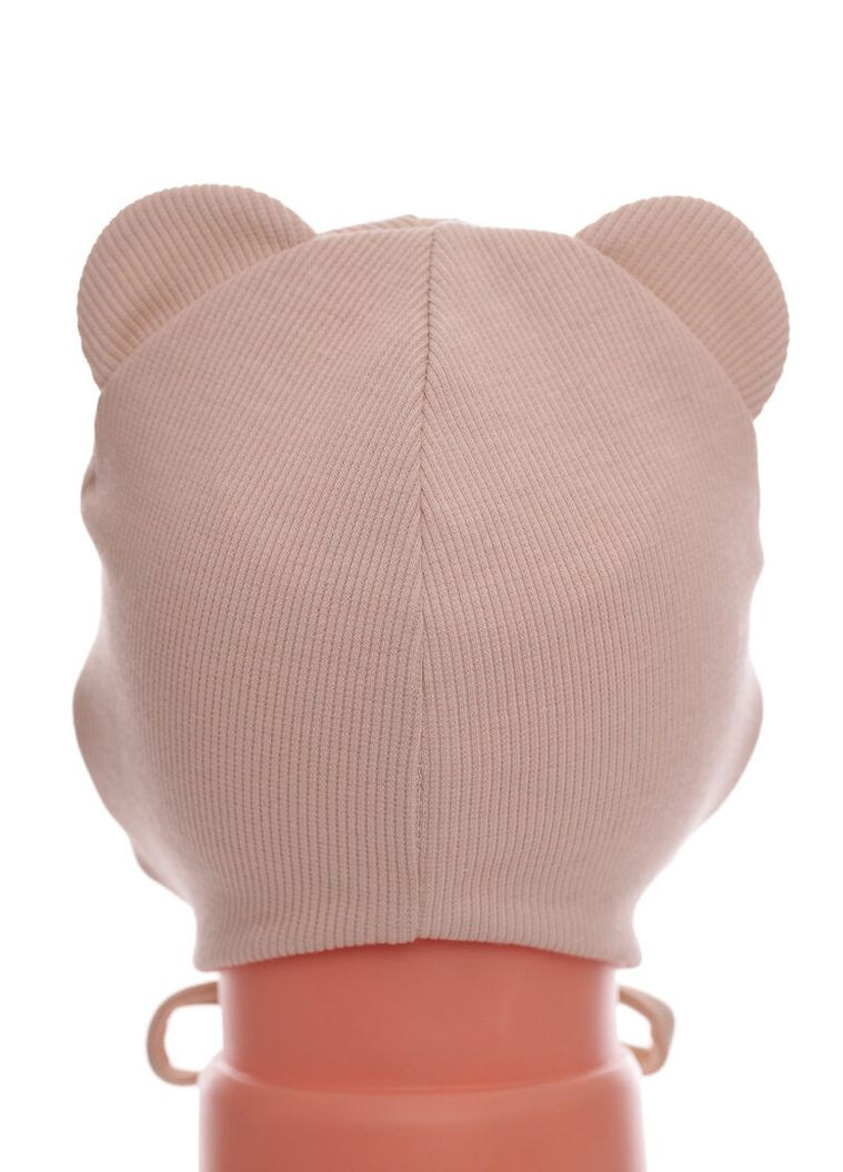 Шапка в рубчик для хлопчика на трикотажі Car на зав'язках бежева 1м+ (50963) BABYKROHA (323469302)