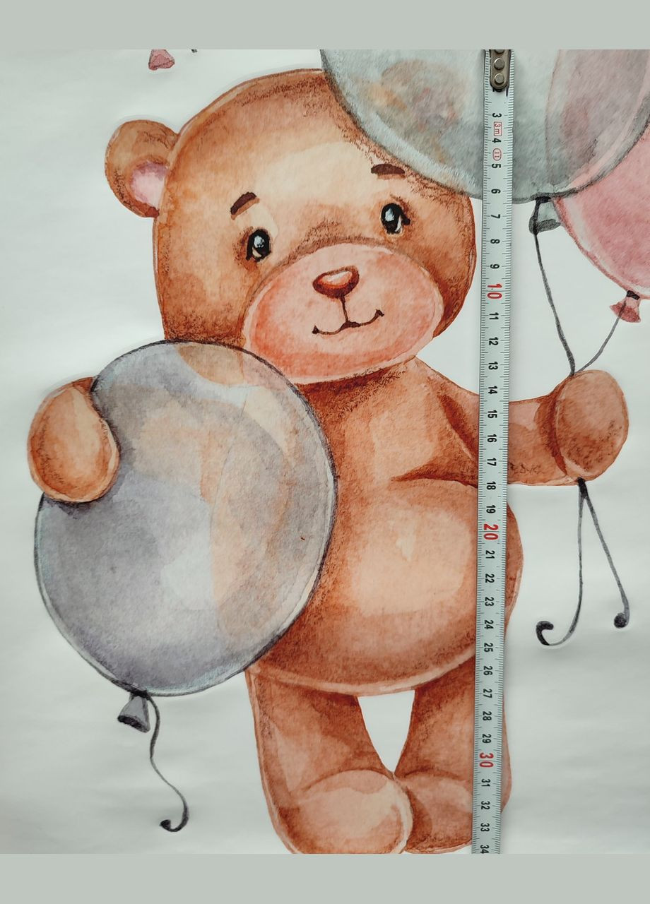 Виниловая наклейка Мишка и воздушные шарики (лист 45 х 60 см) Б194-18 Sproutfox (302241657)