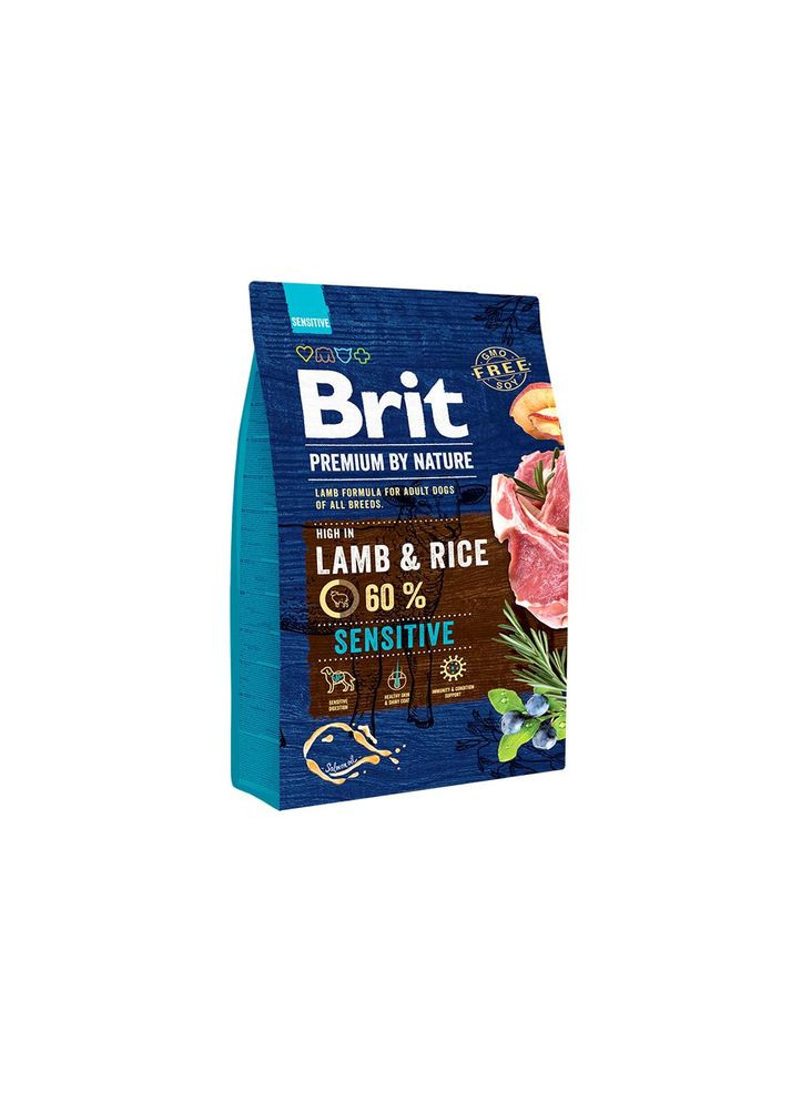 Сухой корм Premium Sensitive Lamb & Rice 3 kg (для собак с чувствительным пищеварением) Brit (293408191)