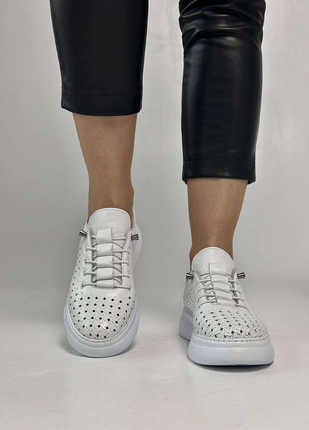 Rovigo Сліпони жіночі шкіряні сліпери білий з натуральна шкіра, — демісезон (303333343)