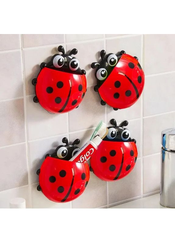 Тримач для зубних щіток настінний Сонечко Black/Red No Brand (366303599)