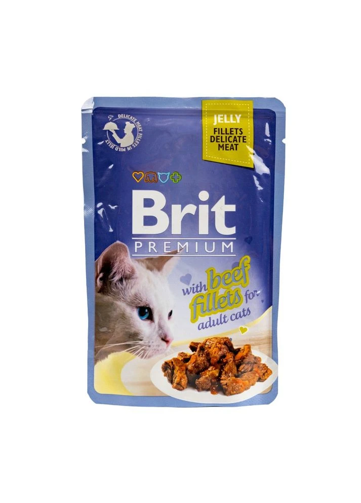 Вологий корм у паучі Cat Family Plate Jelly pouches набір паучів для котів сімейна тарілка в желе 12 шт. х 85 г Brit Premium (399748793)
