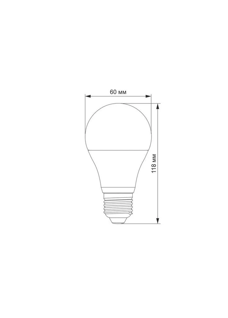 Світлодіодна лампочка 12W E27 4100K 220V (VL-A60e-12274) (1283585) Videx (380523109)