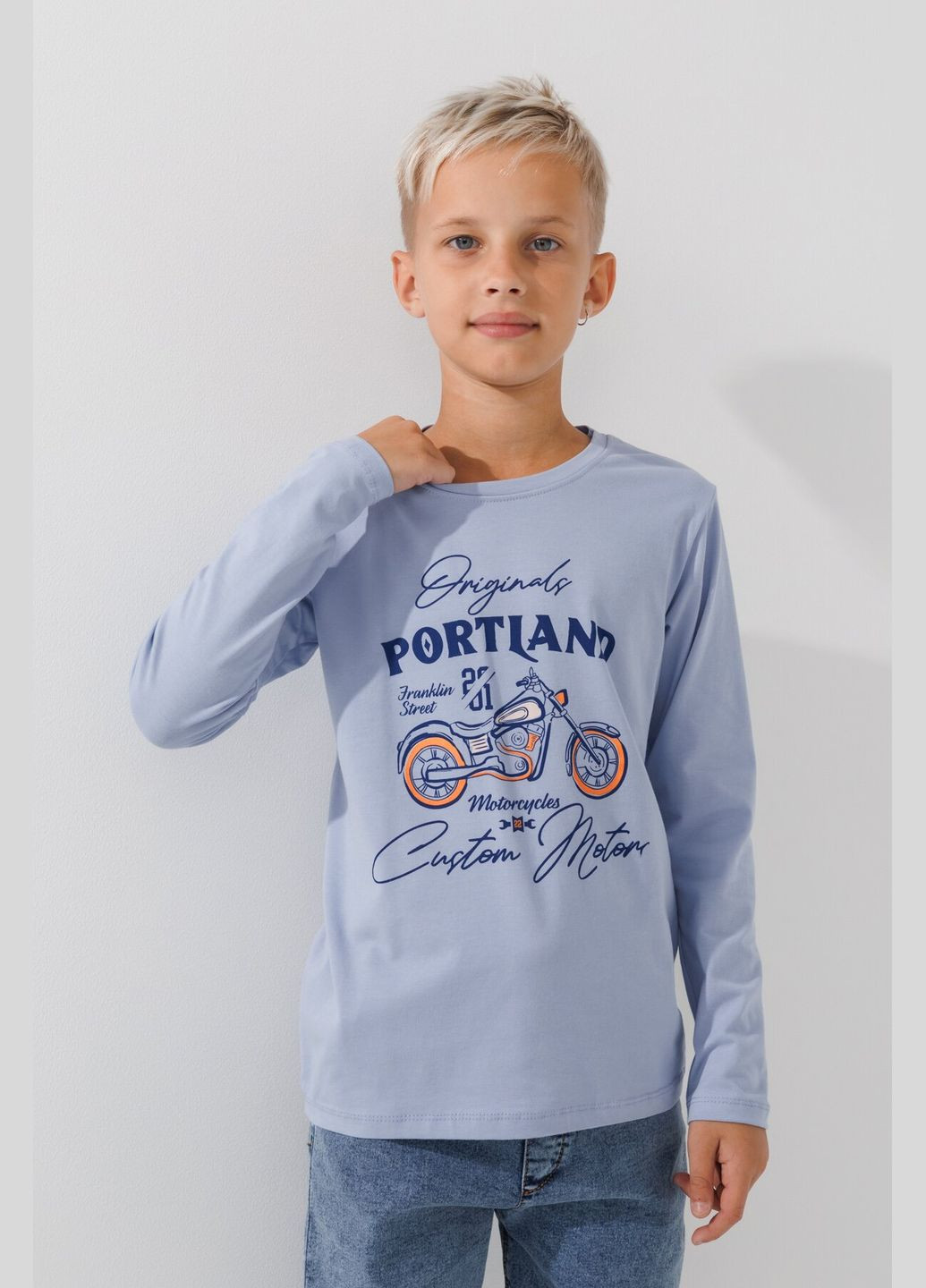 Голубой демисезонный повседневный лонгслив Ecrin