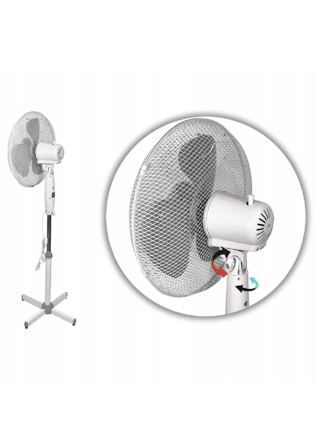 Підлоговий вентилятор зі світловим індикатором роботи захистом від перегріву трилопатевий 130х40 см (476631-Prob) Unbranded (285778328)