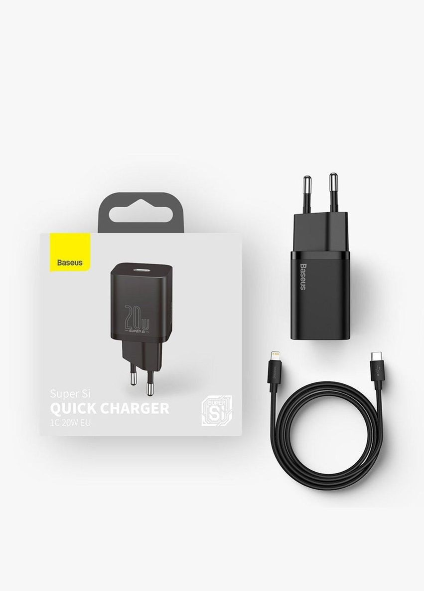 Зарядний пристрій Super Si Quick Charger 1C 20 W з кабелем TypeC — Lightning 1m Baseus (279554140)