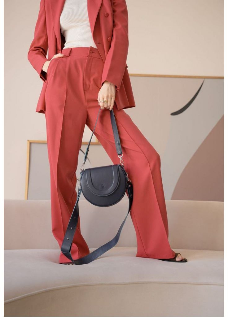 Жіноча шкіряна сумка Mandy темно-синя The Wings (348358627)