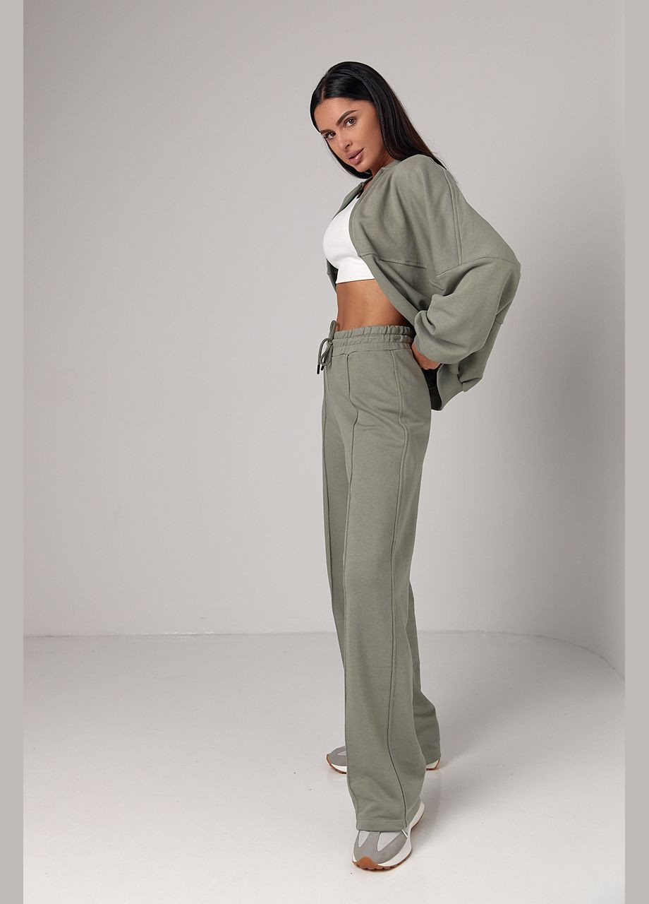 Спортивний костюм з прямими штанами та кофтою на блискавці Lurex (300073363)