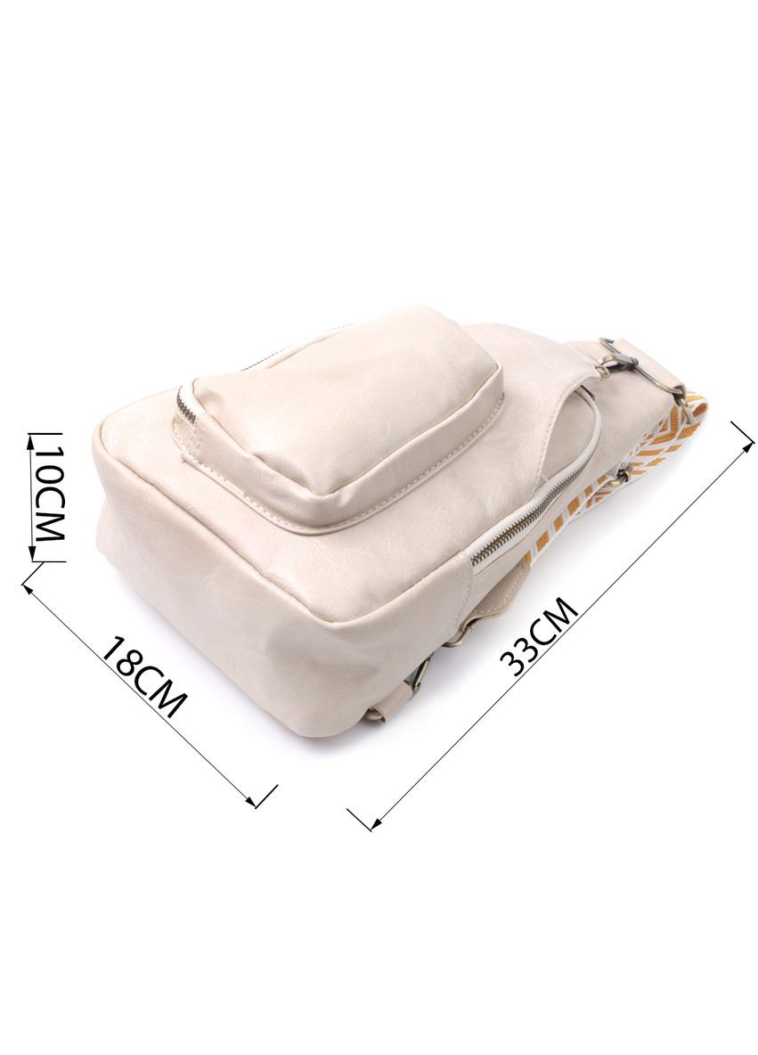 Сумка через плечо из экокожи с текстильной лямкой Vintage белая (sku_22774) No Brand (329853427)