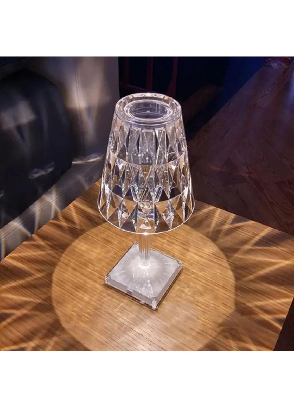 Настольная беспроводная хрустальная лампа ночник светильник с сенсорным управлением разноцветное свечение (478199-Prob) Unbranded (303516344)