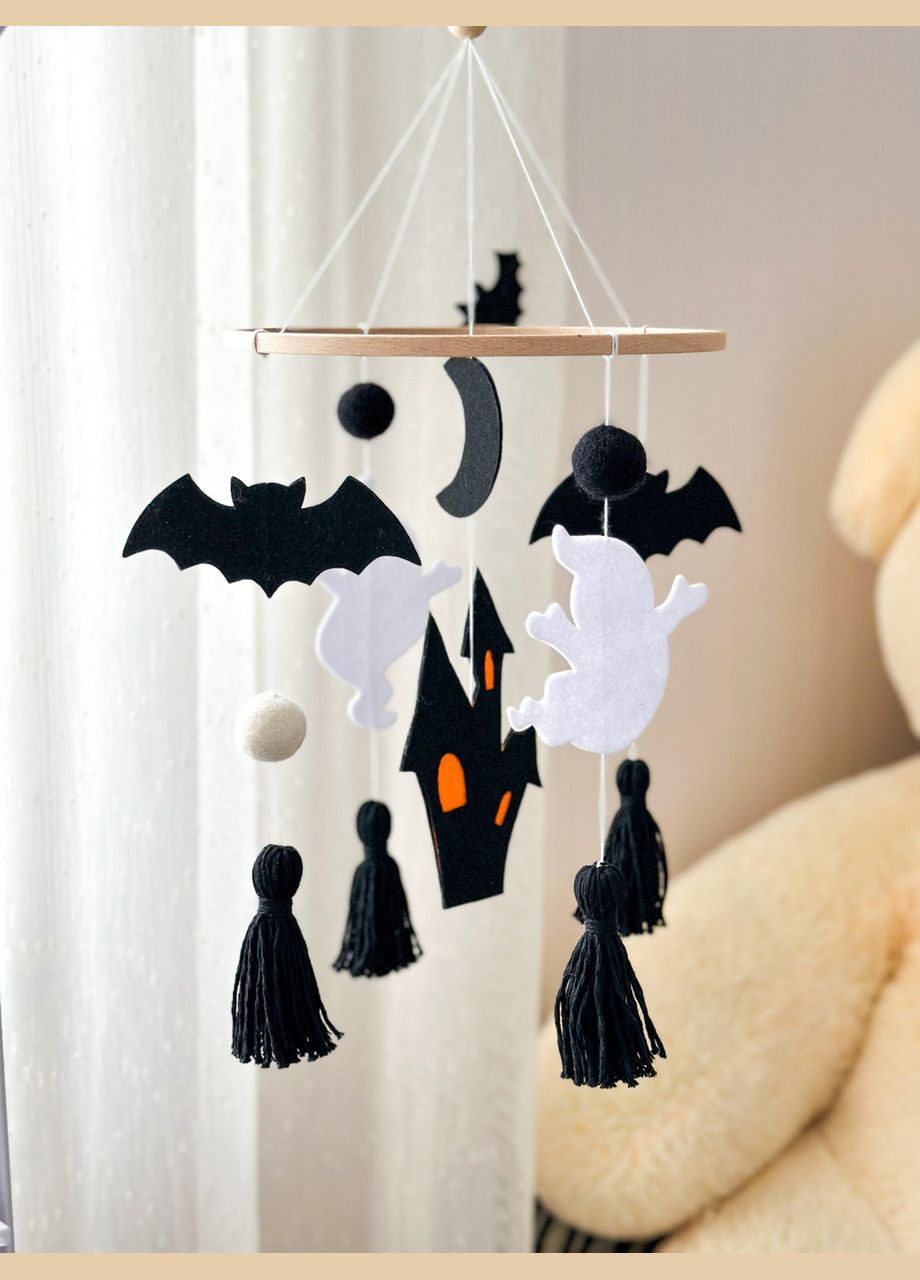 Дитячий мобіль на ліжечко для немовлят ручної роботи WooolyWool «Хеловін» No Brand (342758008)