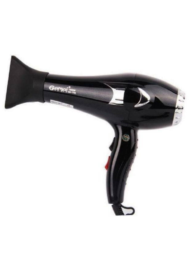 Фен GM-1705 для сушіння укладання волосся електрофен з концентратором 1500 Вт Чорний Gemei (297331999)