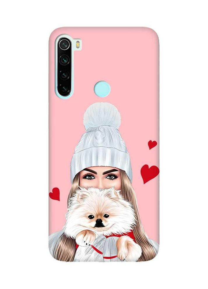 Матовый чехол на Xiaomi Redmi Note 8 Девушка с собачкой (принт 142) Creative (362964244)