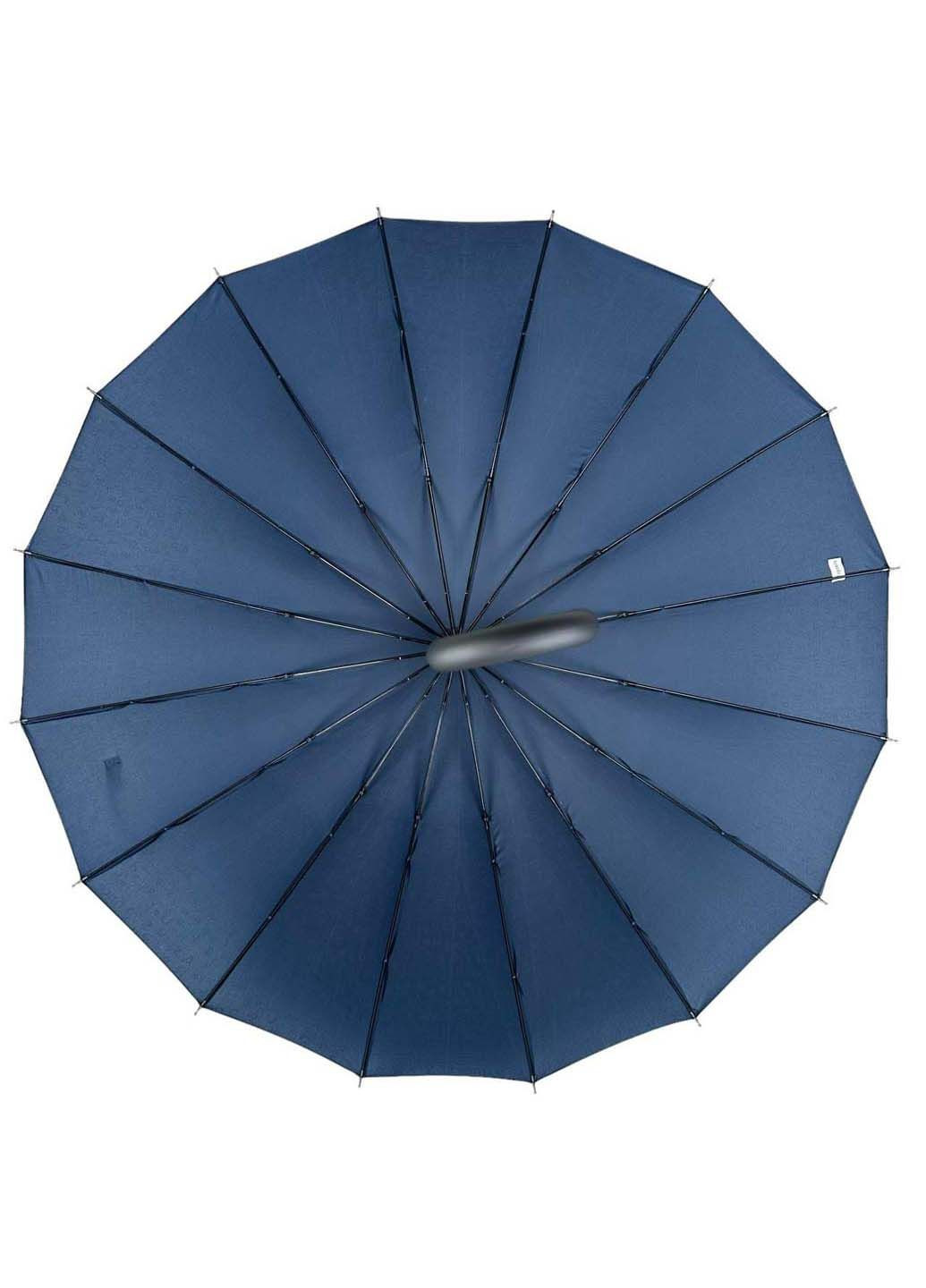 Синя жіноча парасолька-тростина на 16 спиць з принтом Toprain (289977411)