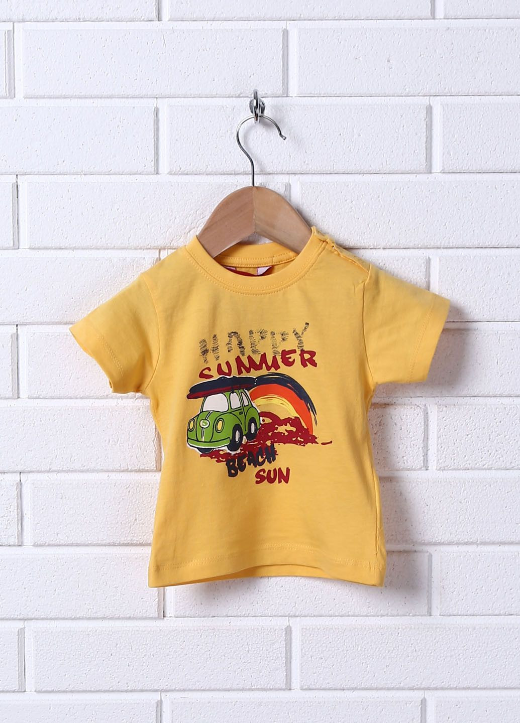 Жовта літня футболка синій з коротким рукавом Sprider