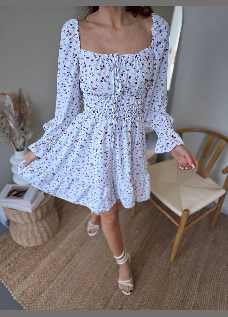 Білий повсякденний, святковий жіноча сукня в квітковому принті Avanti з квітковим принтом