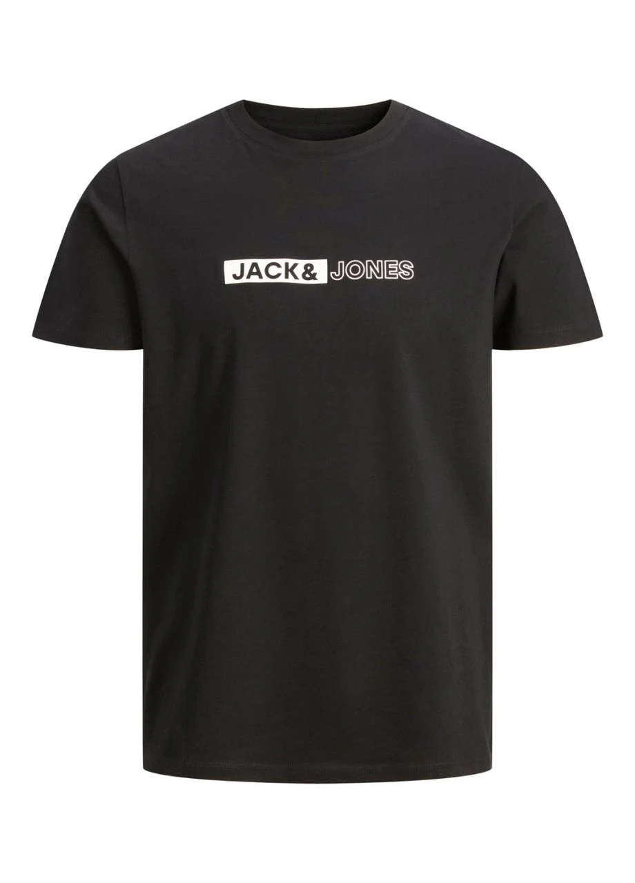 Комбінована футболка jjneo tee ss crew neck 12221946-black-print:small jackandamp;jones l чорний 12221946-black-print:smal JACK&JONES