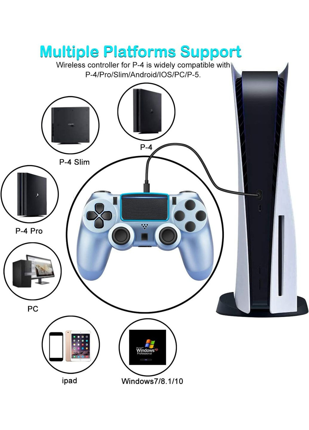 Беспроводной игровой контроллер Doubleshock 4 джойстик геймпад Playstation PS4/Pro/Slim/PS3 Blue Camo Sony (322819003)