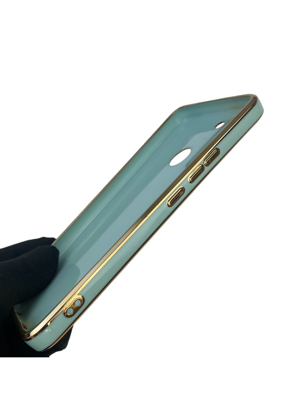 Чохол для POP 5 LTE (BD4i) глянцевий із захистом камери із золотою окантовкою на техно поп 5 лте бірюзовий gs1 Tecno (366236209)