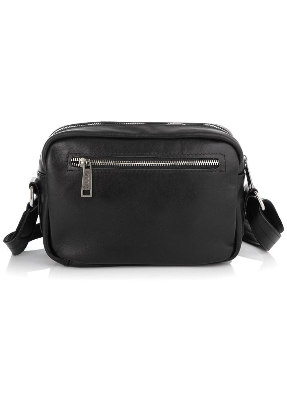 Сумка крос-боді через плече для документів та для телефону чоловіча з натуральної шкіри маленька Чорний 37108 TARWA (353688810)