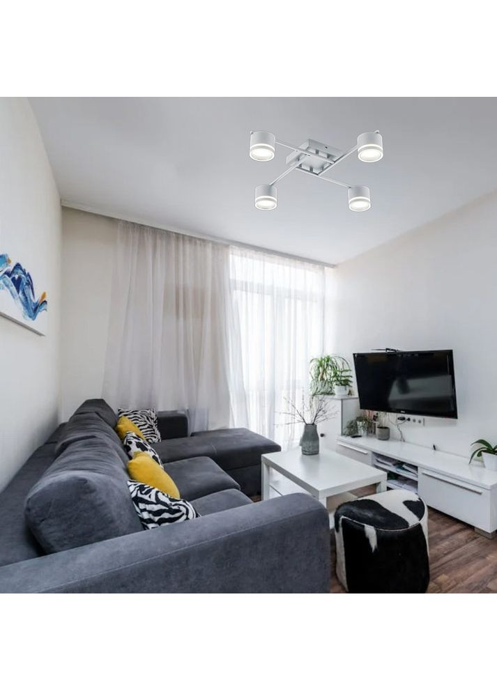 Люстра GELA 4R 600x600x120 мм Белая на 4 лампы GX53 для кухни, спальни, прихожей ESLLSE (354298536)