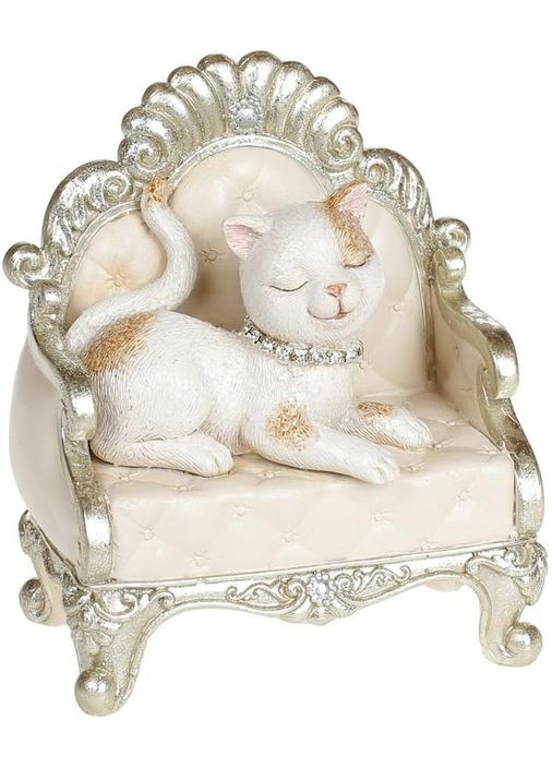 Декоративна статуетка Гламурна Кішечка Antik полістоун для інтер'єру прикраса для дому 11х7х12,5 см Bona (368990014)