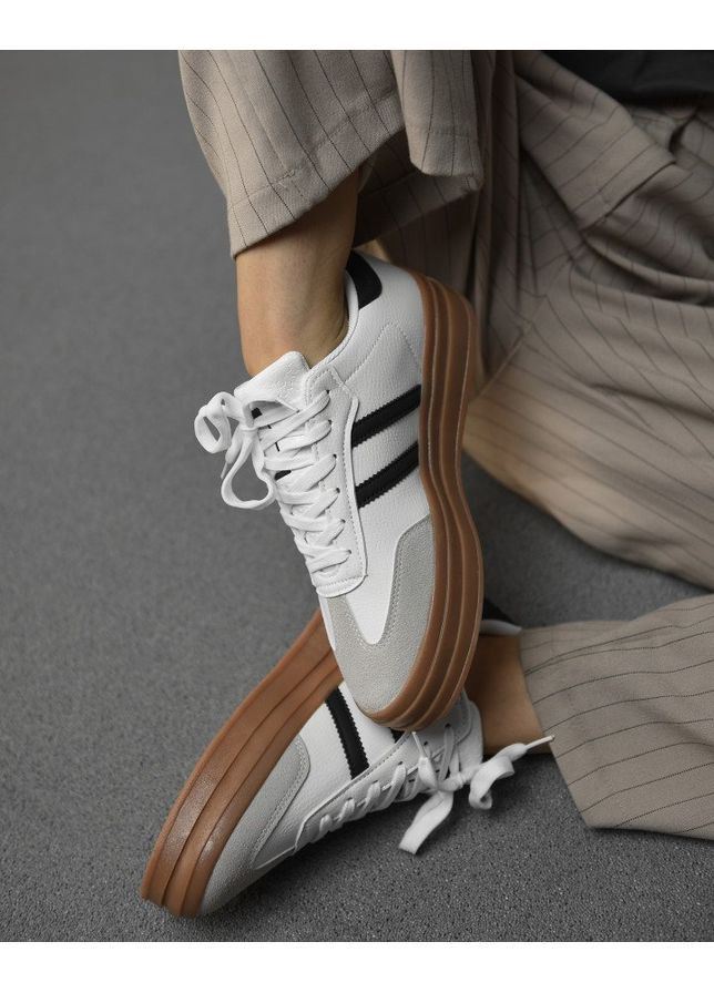 Кросівки жіночі running black No Brand білі демісезони (367583092)