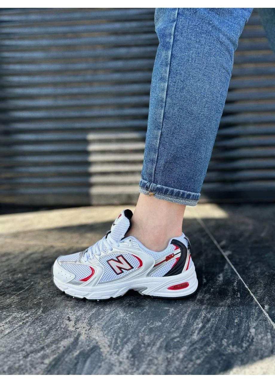 КРОССОВКИ ЖЕНСКИЕ NIKE 530 RETRO WHITE SILVER RED НАЙК 530 БЕЛЫЕ No Brand белые демисезоны (392017967)