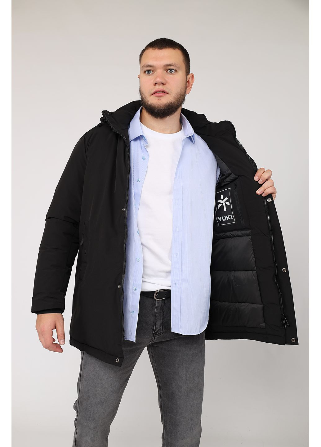 Черная зимняя куртка мужская цвет черный cb-00285102 Yuki
