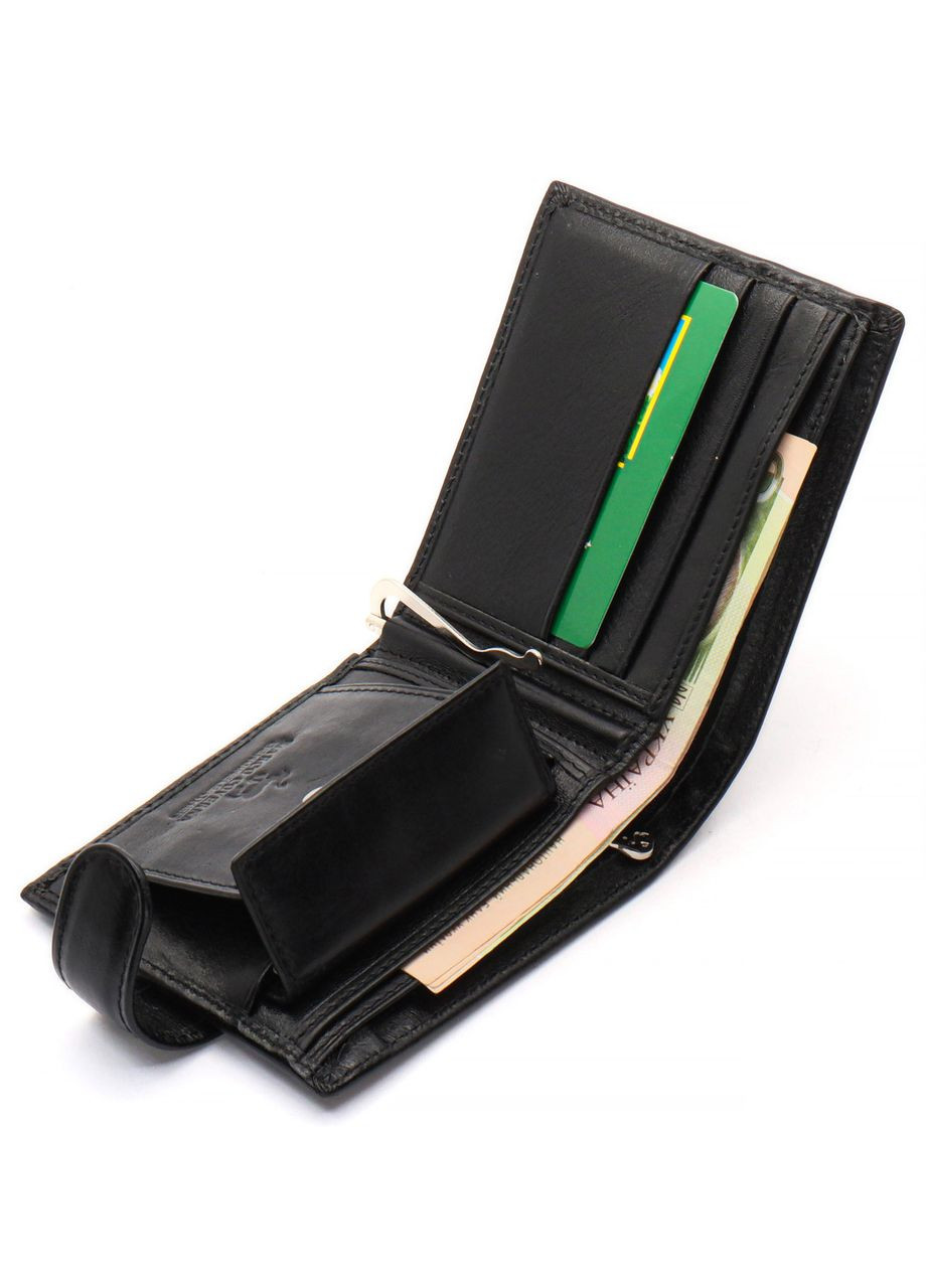 Чорне шкіряне чоловіче портмоне із затискачем для грошей MC-2006H-1 Marco Coverna (341309597)